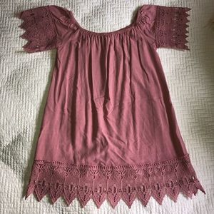 Blush dress with lace details